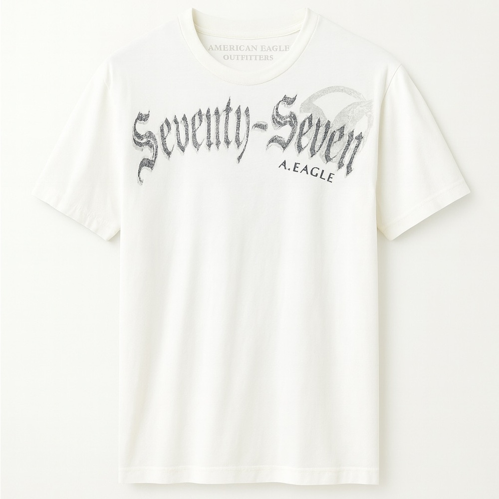 American Eagle Men’s Seventy-Seven Graphic T-Shirt M – Vintage Y2K Casual Tee